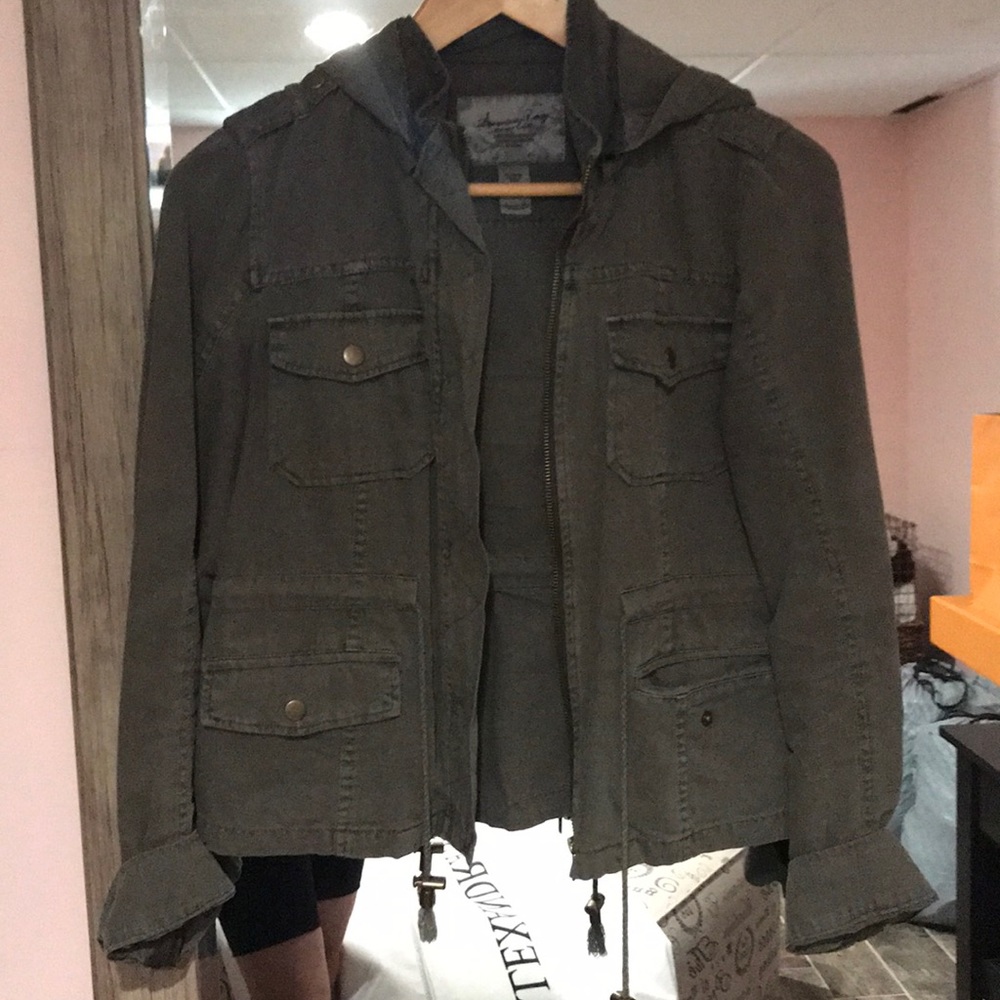 American Rag Hooded Green Jacket